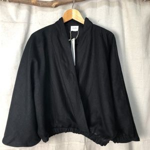Linen Handmade Studio Black Wrap Kimono Top